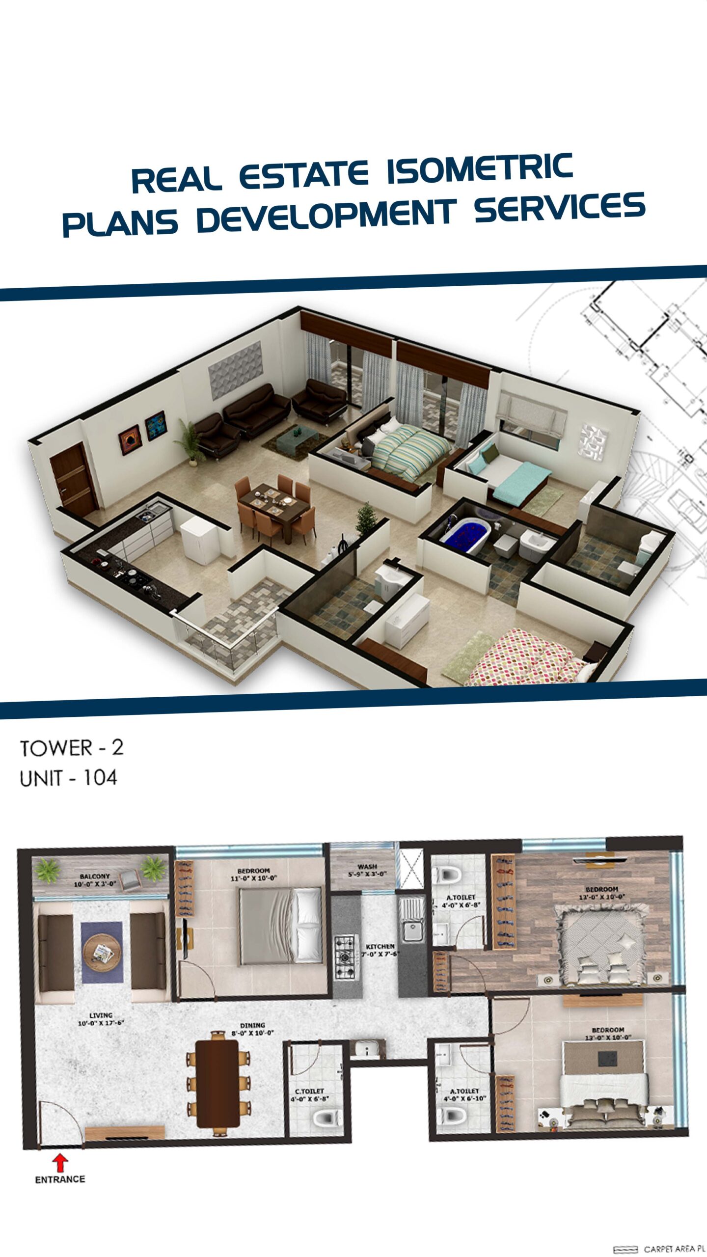 Real Estate 3D Isometric Floor Plan Design Development Services NS 