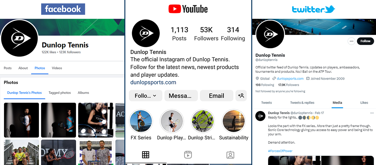 Dunlop Sport social media management