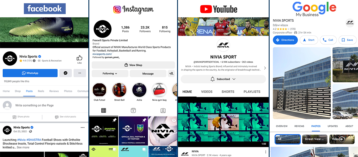 NIVIA Sports Social Media Management banner