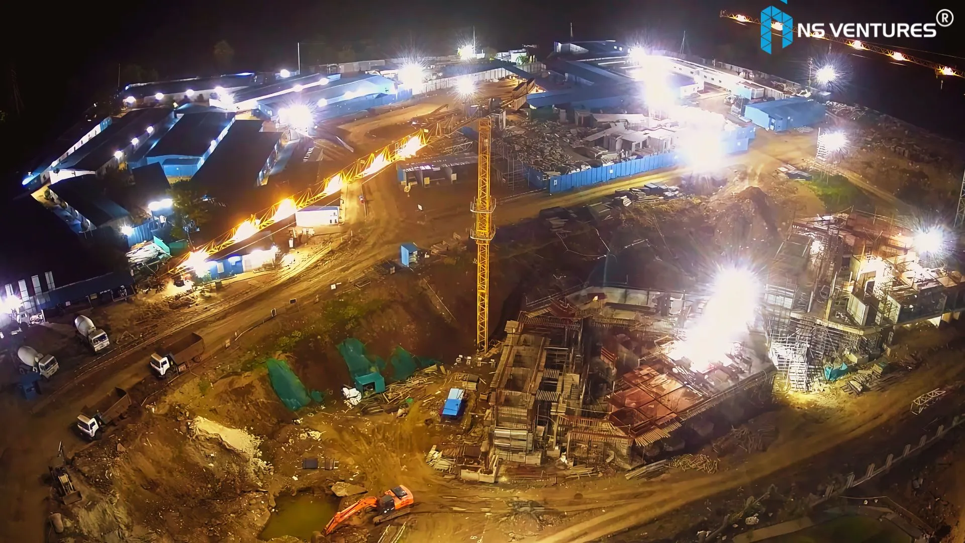 Construction update night view
