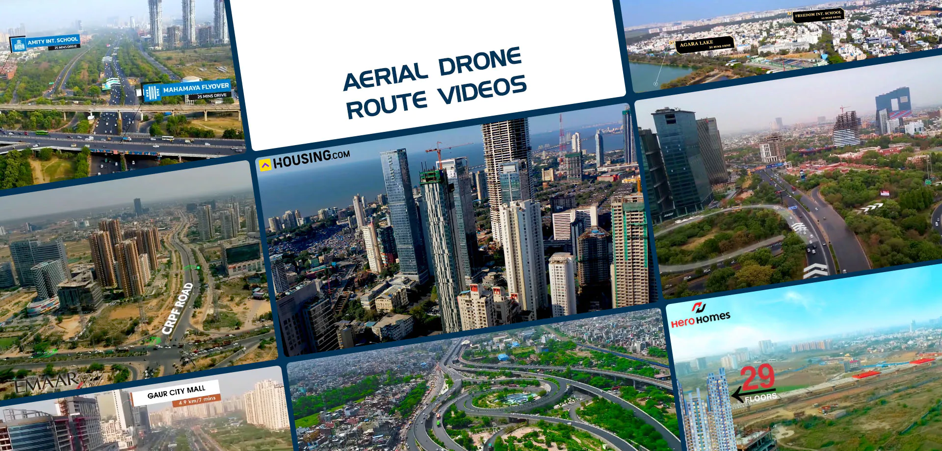 Aerial drone route services