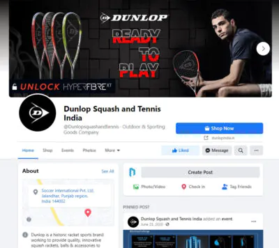 Social Media Management Dunlop Sport